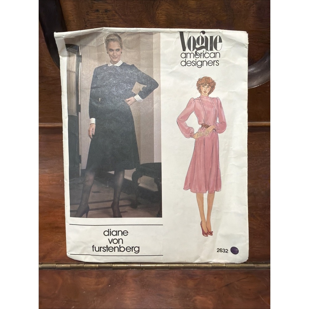 VTG Vogue American Designer Pattern 2632-Diane von Furstenberg-Dress-Sz 12
